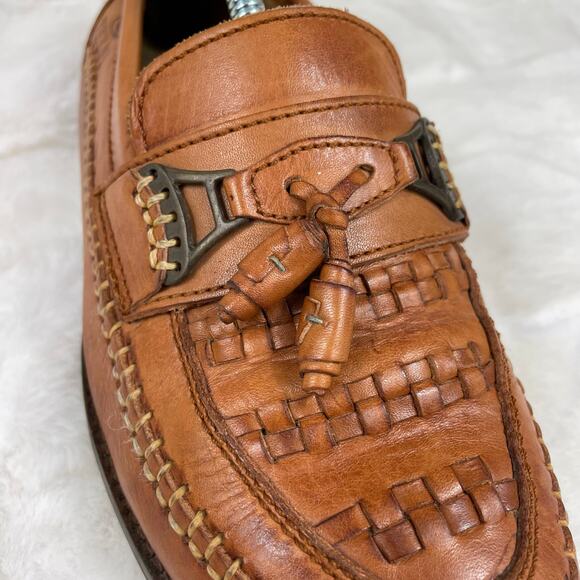 ?FELFI Leather Woven Buckle Tassel Slip On Loafers Preppy Dress Shoes Men’s 8 main image 13